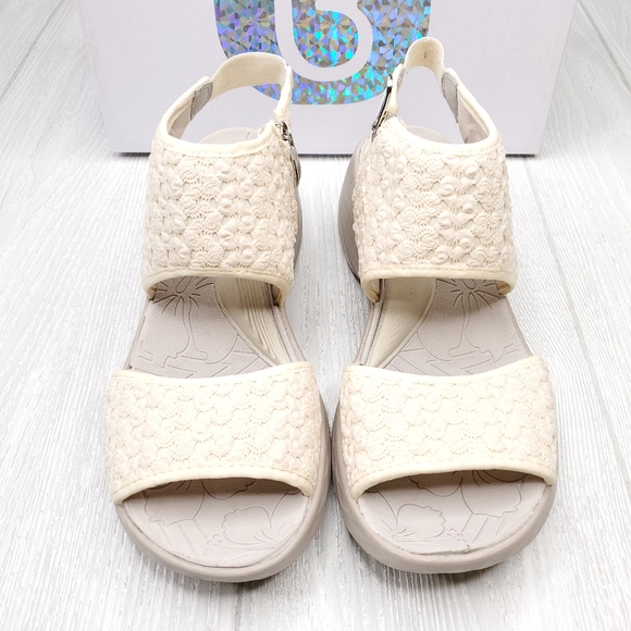 Bzees Jessie Cream Ankle Strap Sandals 